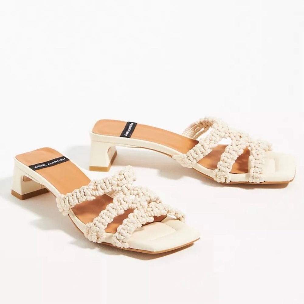 Anthropologie Angel Alarcon kitten Heels/ mules